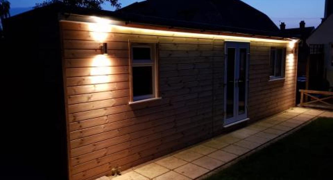 Outside summerhouse lights installed in Beckenham