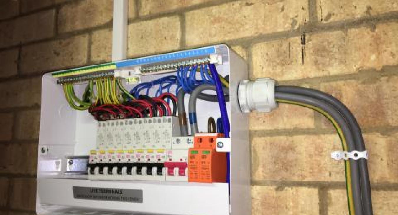 Inside a new fuse board installed in Orpington