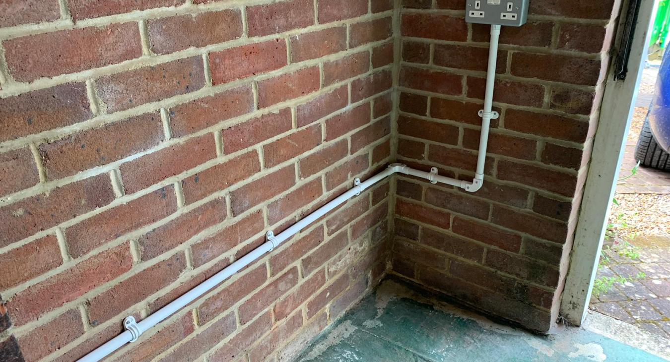 New metal clad garage socket installation in Orpington
